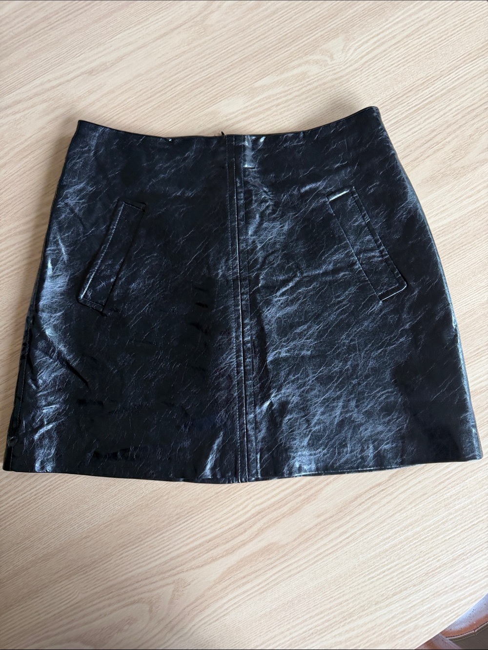 Mango Black Faux Leather Mini Skirt